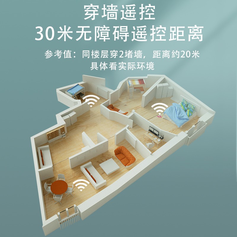无线遥控开关智能家用接收器模块灯具免布线随意贴双控面板控制器
