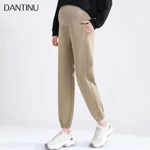 大尺码 孕妇裤 束脚哈伦老爹裤 外穿运动裤 宽松托腹休闲厚棉 子春秋季