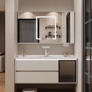 风水镜浴室柜陶瓷一体盆66/76CM86公分96/106厘米116CM洗脸盆定制