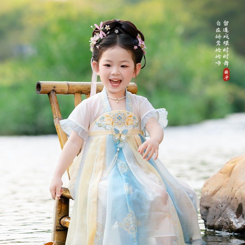 汉服女童夏款2025新款儿童超仙薄款国风公主连衣裙小女孩古装襦裙,童装/婴儿装/亲子装,汉服,淘宝优惠券,粉丝福利购,淘宝优惠卷