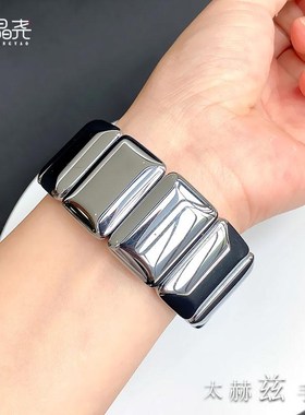 高纯太赫兹手排太硅石男士宽版手牌快速融冰磁 疗多晶硅手串饰品