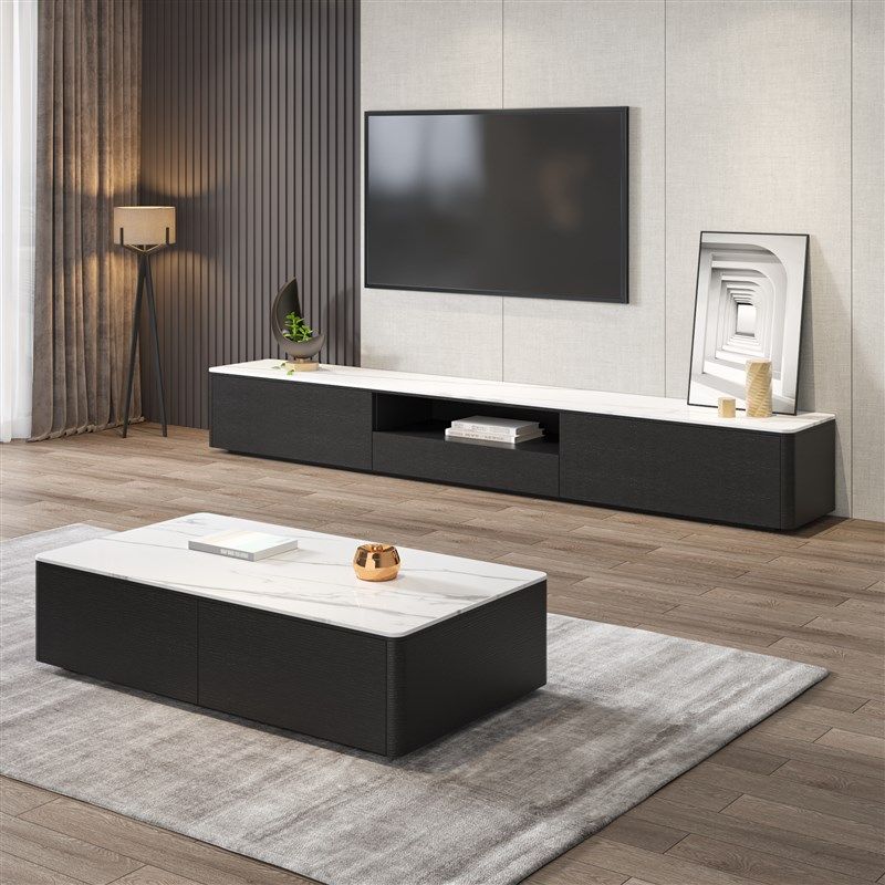 大小户型客厅家具现简约岩板电视柜茶几组合轻奢V柜,住宅家具,电视柜,淘宝优惠券,粉丝福利购,淘宝优惠卷