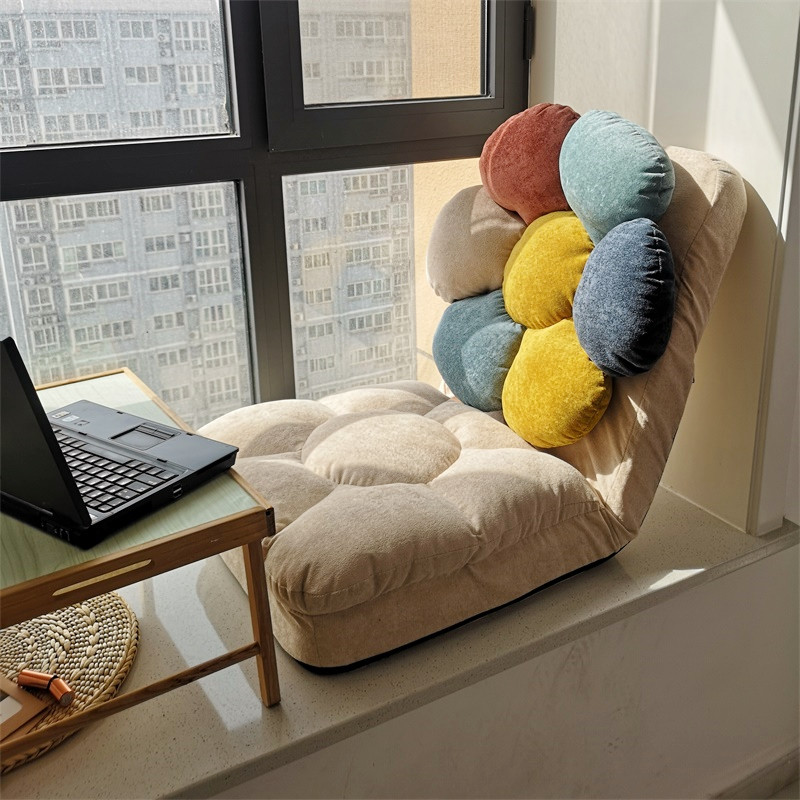 懒人沙发榻榻米单人卧室飘窗椅床上折叠椅子阳台宿舍靠背躺椅座椅