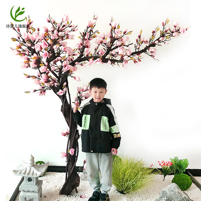 店真玉兰花树仿真假花树大物落地花艺实木人造假植型树开仿装饰