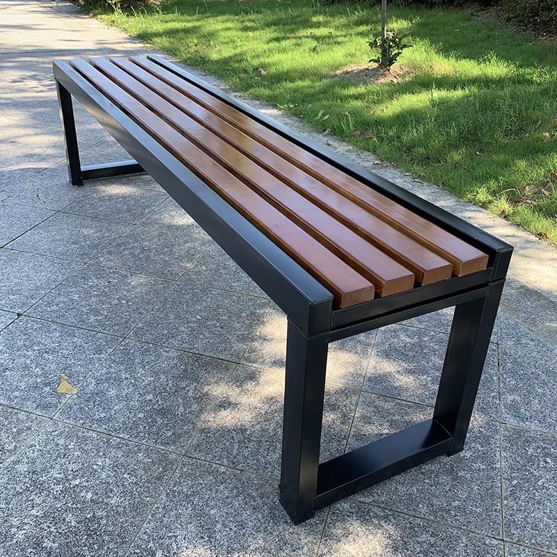 塑木公园椅户外长椅铁艺庭院防腐实木长条凳子广场靠背休闲椅防水