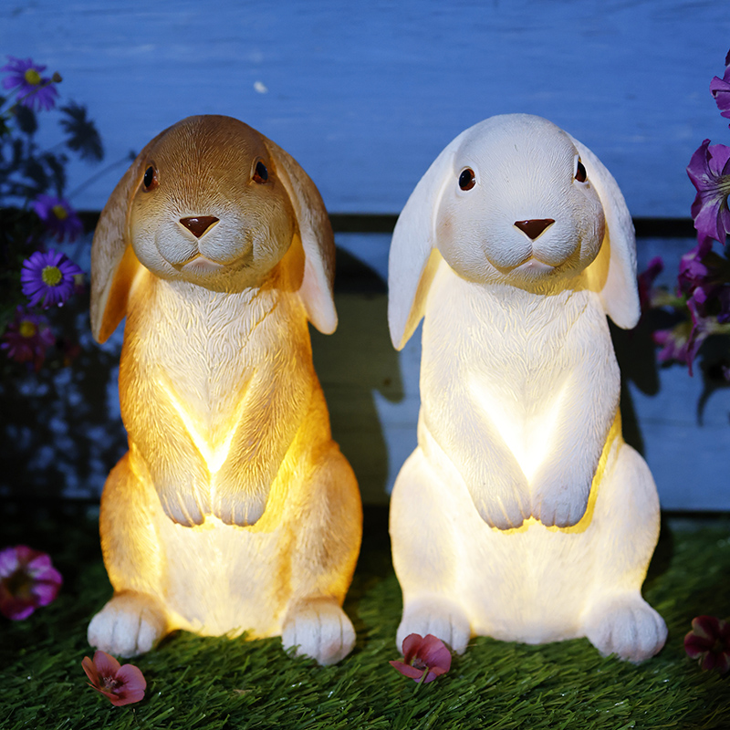 创意可爱小兔子装饰摆件花园阳台造景办公桌面庭院树脂送礼