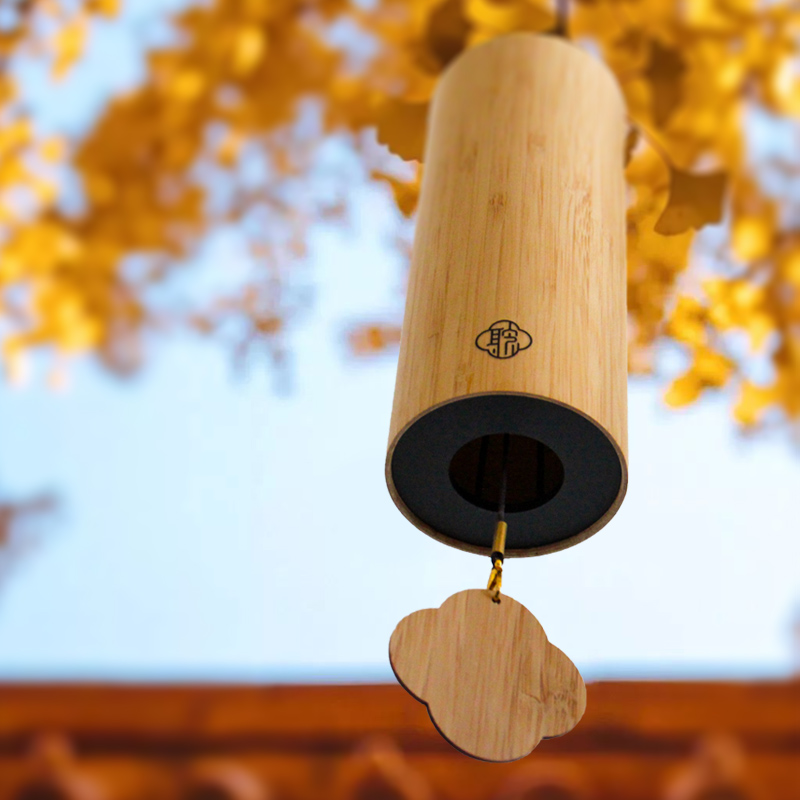 日式聆听竹制和弦风铃系挂件卧室阳台庭院户外露营音乐铃铛