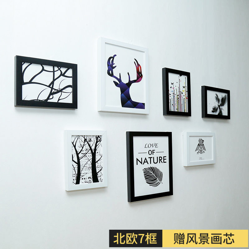 简约现照片墙创意挂墙组合相框墙寸7寸相片墙小墙面装饰,家居饰品,照片墙,淘宝优惠券,粉丝福利购,淘宝优惠卷