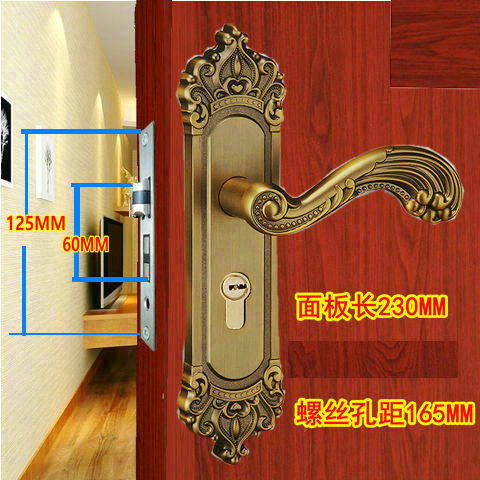 小双轴承门锁黄古铜室内卧室 执手房间压把套装钢实木门锁具,基础建材,机械门锁,淘宝优惠券,粉丝福利购,淘宝优惠卷