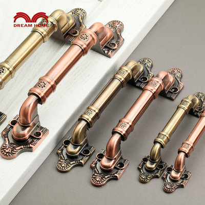 仿古铜中式明装柜门拉手厨房门简易小把手直接可用螺丝安装