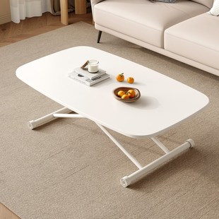 可升降折叠茶几餐桌两用家用小户型简易饭桌书桌免安装蛋圆折叠桌