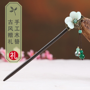 古风发簪木钗古装汉服简约头饰手工簪子步摇流苏盘发饰品头饰