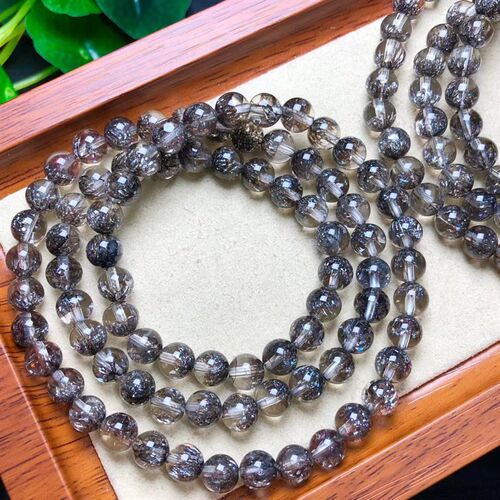 黑超发三圈手链 女款饰品 规格6mm ZW173