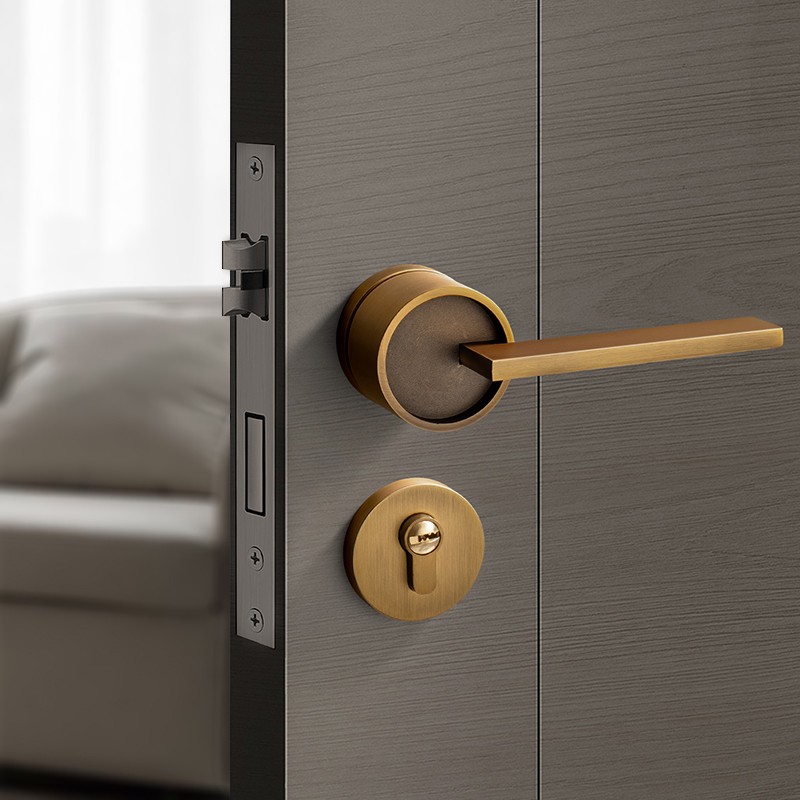 风分体门锁家用通用型卧室静音室内房门锁厕所实木门把手锁具