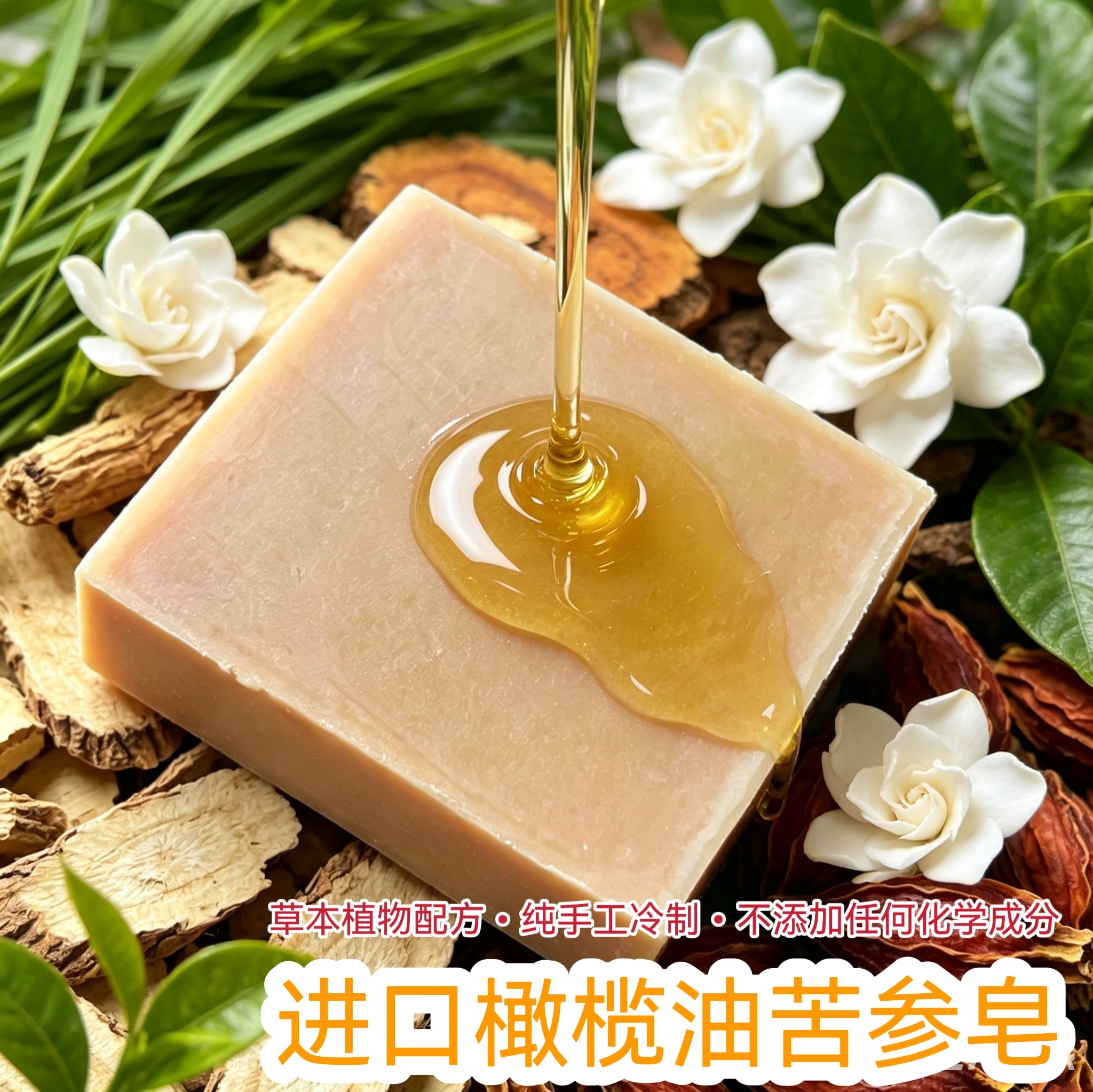 苦参皂手工皂痘痘肌买3送1发4块