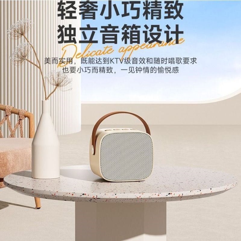 蓝牙音箱家用迷你小型音响便携式带话筒一体家庭KTV套装