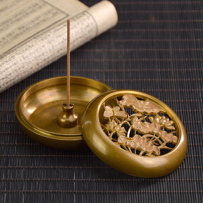 李杜檀香炉纯铜香炉家用室内供佛沉香盘香熏香炉摆件香薫炉篆香炉