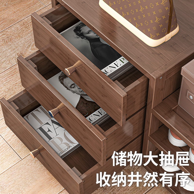 简易衣帽架鞋架一体组合挂衣架落地卧室客厅家用门厅玄关衣帽柜子