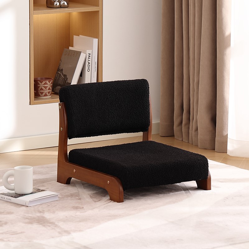 实木和室椅榻榻米座椅日式单人靠背沙发椅简约茶几椅子无腿飘窗椅