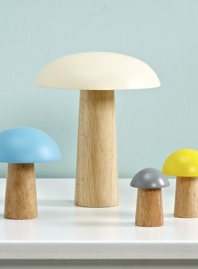 摆件家居饰品客厅装饰蘑菇创居实木儿童房桌饰家意装面品