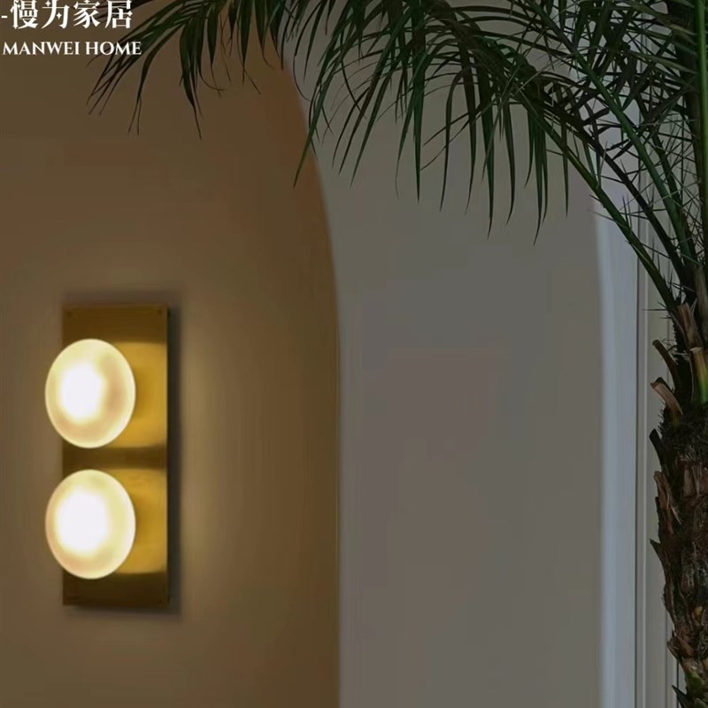 慢为家居/太空时代不锈钢包豪斯中古客餐厅卧室床头过道玄关壁灯