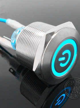 汽车带电源符号灯5金属按钮开关6vVvv防水