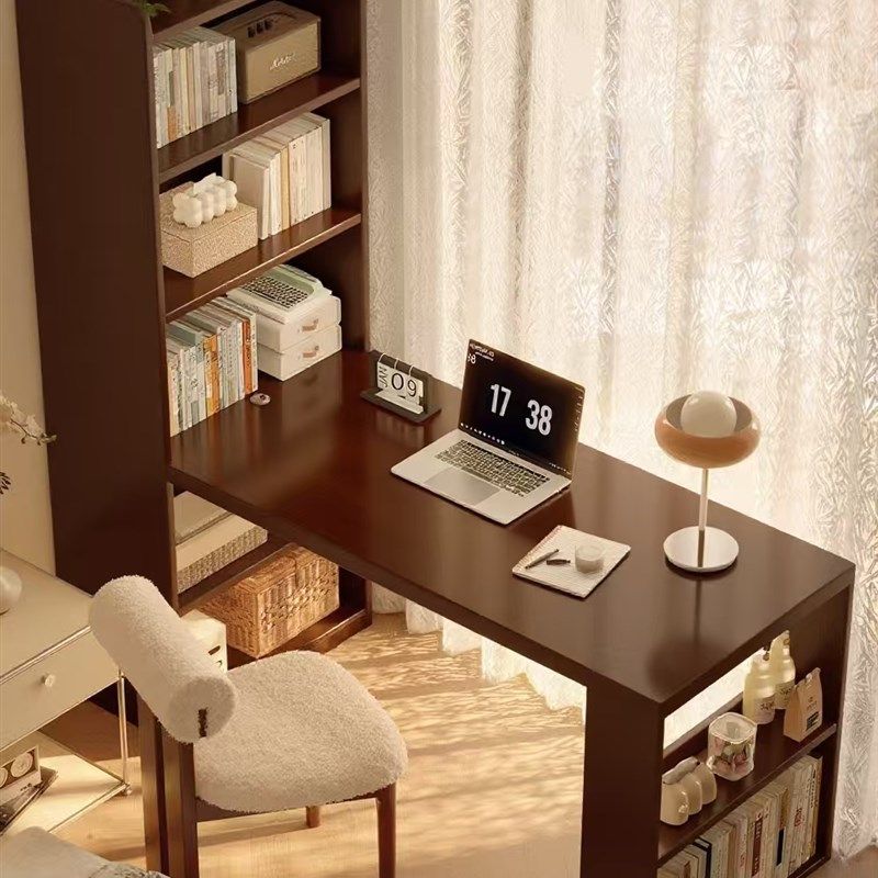 实木转角书桌书架一体学生家用靠墙学习桌小户型写字桌书房办公桌,住宅家具,转角桌,淘宝优惠券,粉丝福利购,淘宝优惠卷