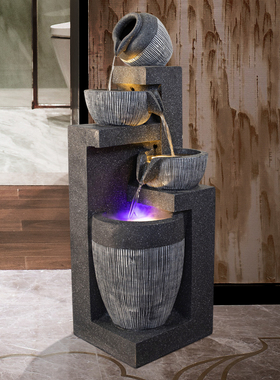 大型欧式室内喷泉流水景摆件设客厅加湿器创意阳台庭院鱼缸轮