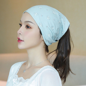 坐月子帽春秋纯棉产妇帽秋冬保暖透气防风套头帽子包头巾产后用品