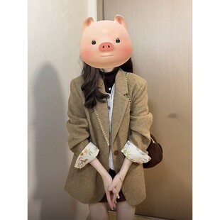 超好看西装毛呢外套女2025秋冬赫本风高级感短款呢子大衣气质上衣