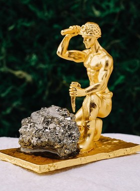 天然矿石原石摆件合金矿工儿童礼物书桌客厅摆件