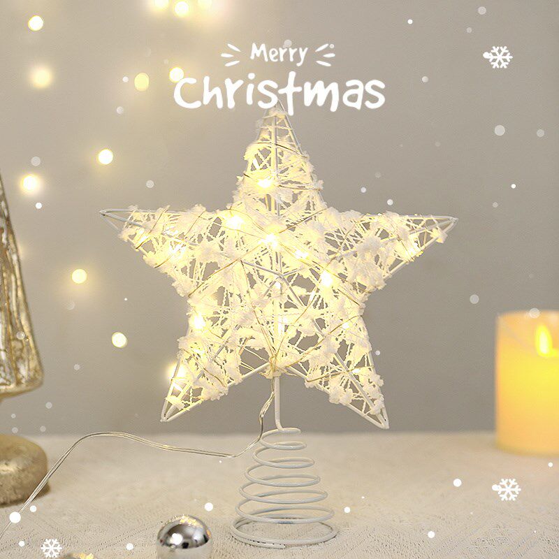 圣诞节装饰品圣诞树顶星星灯氛围装扮挂饰店铺小配饰场景布置道具