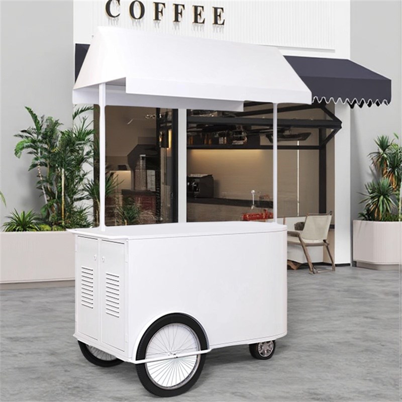 新户外夜市花车咖啡摆摊小推车集市商场售货车流动集市餐车