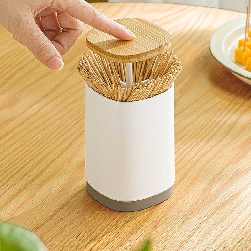 分格牙签盒按压式饭店自动弹出牙签罐时尚简约高档棉签牙签筒