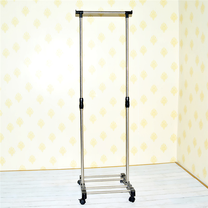 雨轩阁 小户型单杆加高伸缩移动室内晾衣架阳台落地挂衣架晒衣架