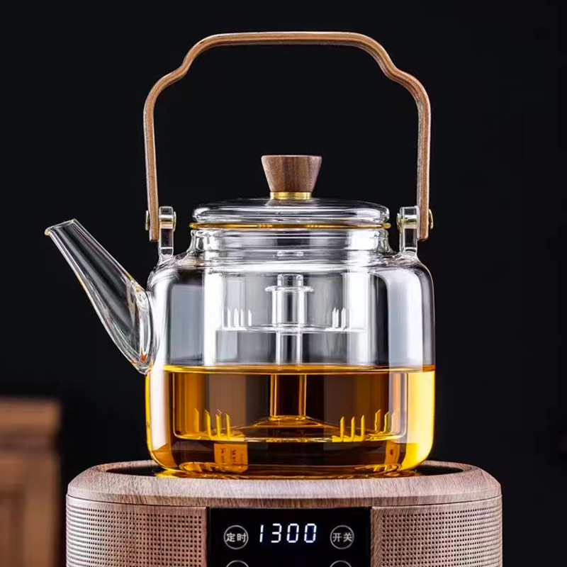 玻璃茶壶家用大容量围炉煮茶泡茶壶加厚耐热蒸煮一体煮茶器提梁壶