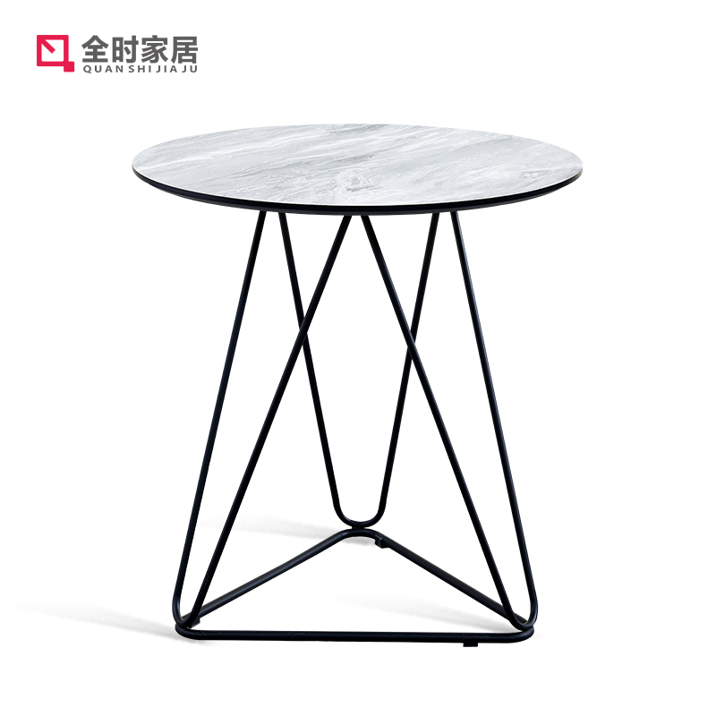 简约洽谈区小圆桌轻奢商务会客桌椅组合奶茶店简易边几售楼处