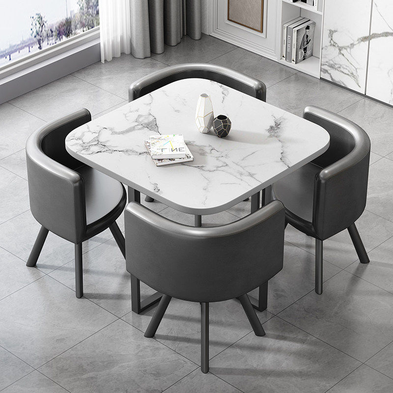 简约合待桌椅组接谈判洽谈桌商务用店面会椅桌客休闲小圆桌