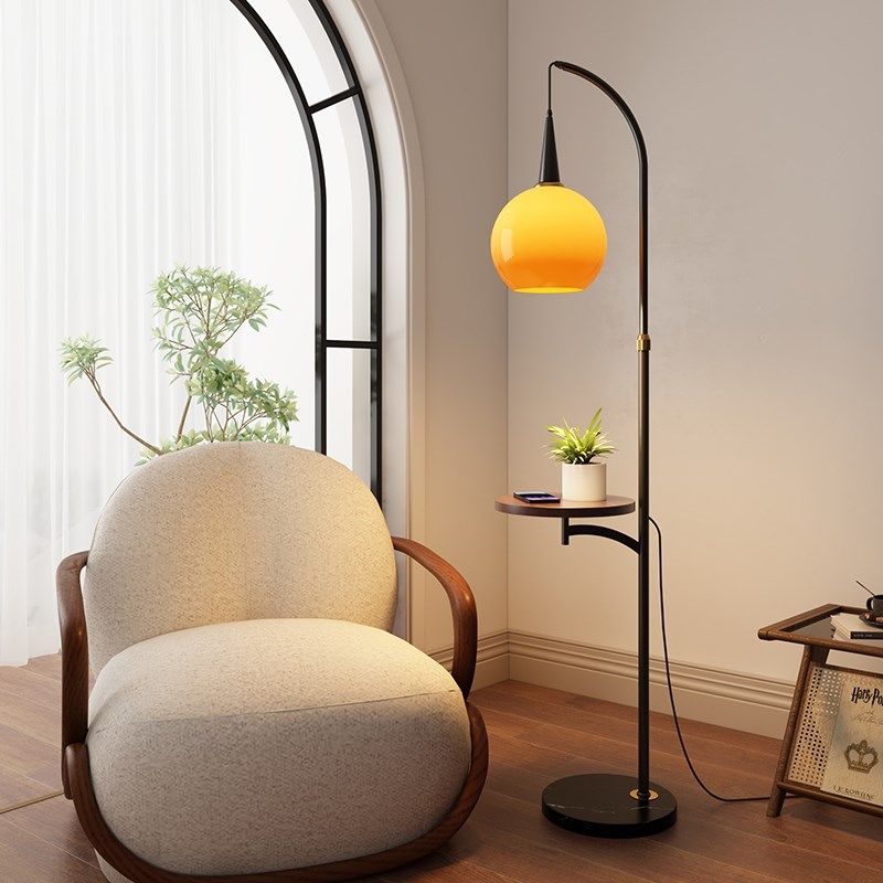 中古风落地灯客厅沙发旁新款床头柜一体立式,家装灯饰光源,装饰落地灯,淘宝优惠券,粉丝福利购,淘宝优惠卷