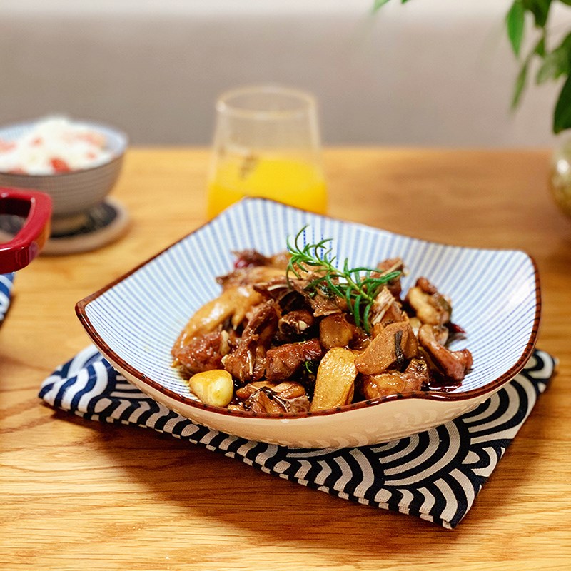 古怪小姐菜碗家用2024新款10寸盘子深盘汤盘加深不规则盘子装菜盘