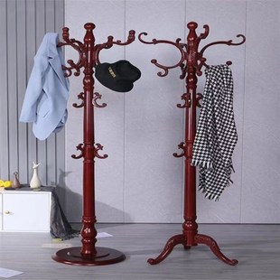 实木衣帽架卧室简易落地欧式收纳置物挂衣架挂架一杆多用