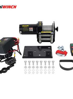 大促销12v/24v2000磅沙滩车绞盘 直流电绞盘 钢丝绳绞盘