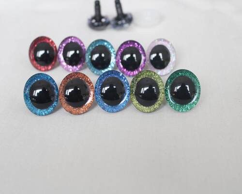 20pcs---9-12-14--16-18- 20 -24--30-35mm clear 3D glitter eye