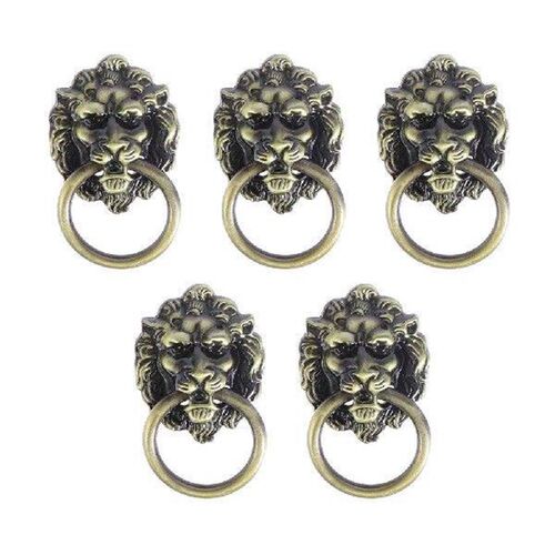 5 Pcs Handle Vintage Lion Head Pulling Cabinet Drawer