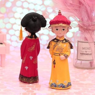 清宫娃娃俏格格宫廷风古装人偶皇帝皇后桌面玩偶摆件古风小装饰品
