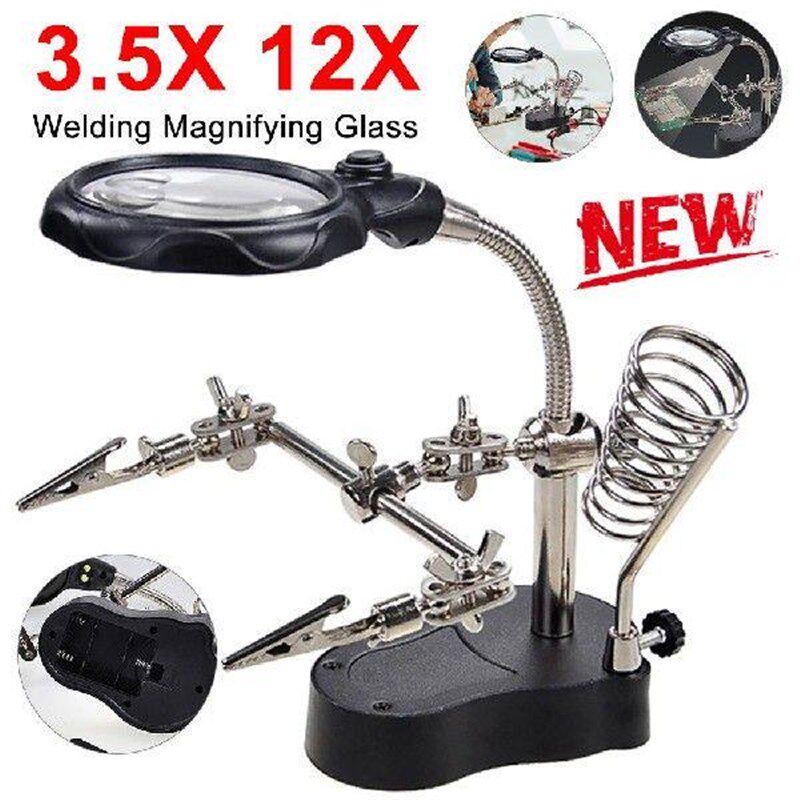 Auxiliary Clip Loupe Welding Magnifying Glass with LED - 实物图