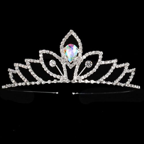 Princess Tiara Red Blue Bride Crown Floral Wedding Bridal Ha