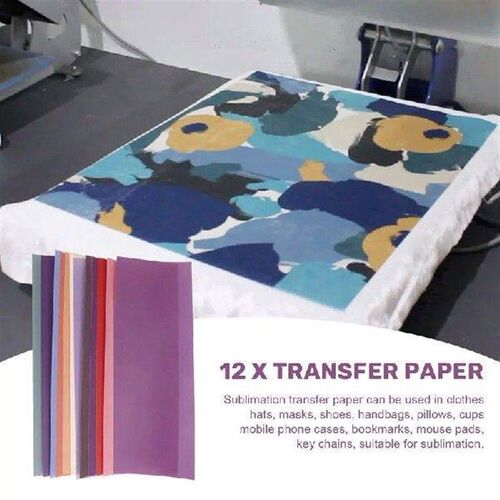 12 Pcs 12X4.5Inch Solid Color Sublimation Transfer Sheets