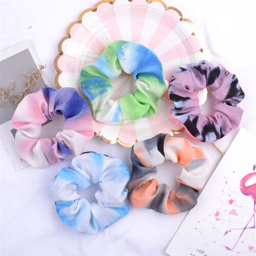 4Inch Colorful Scrunchie Women Girls Elastic Hair Rubber Ban