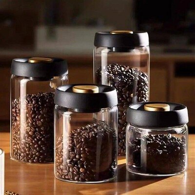 Coffee Beans Vacuum Sealed Tank Transparent Glass Food